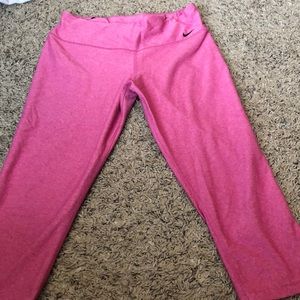 Pink nike workout crops Size M
